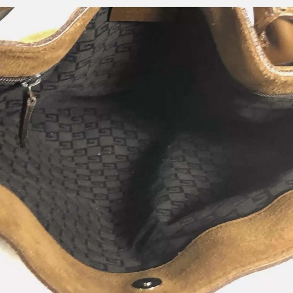 Authenticated Gucci Brown Suede leather large bag - Picture 4 of 10